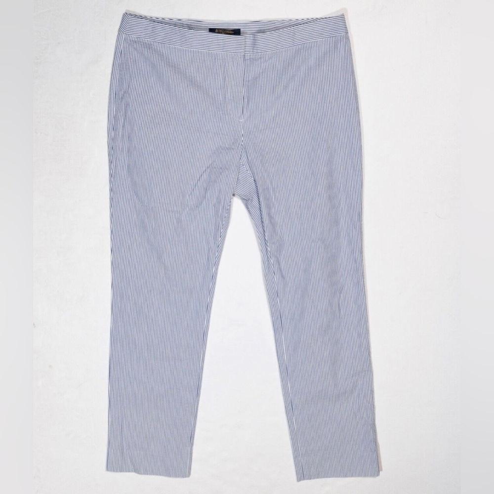 Cotton Blue Striped Seersucker Skinny Fit